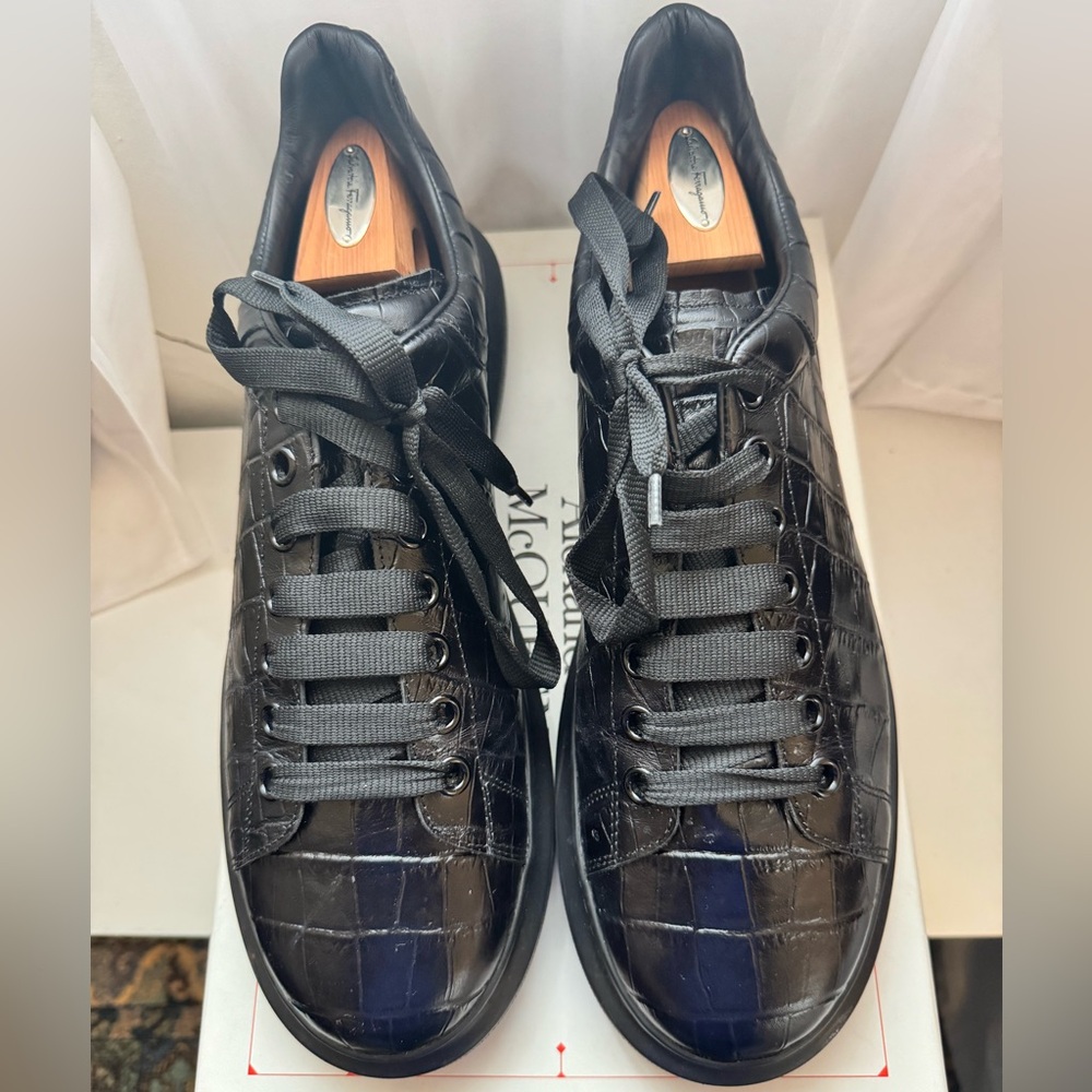 Alexander McQueen Size 46 (13) Black Crocodile